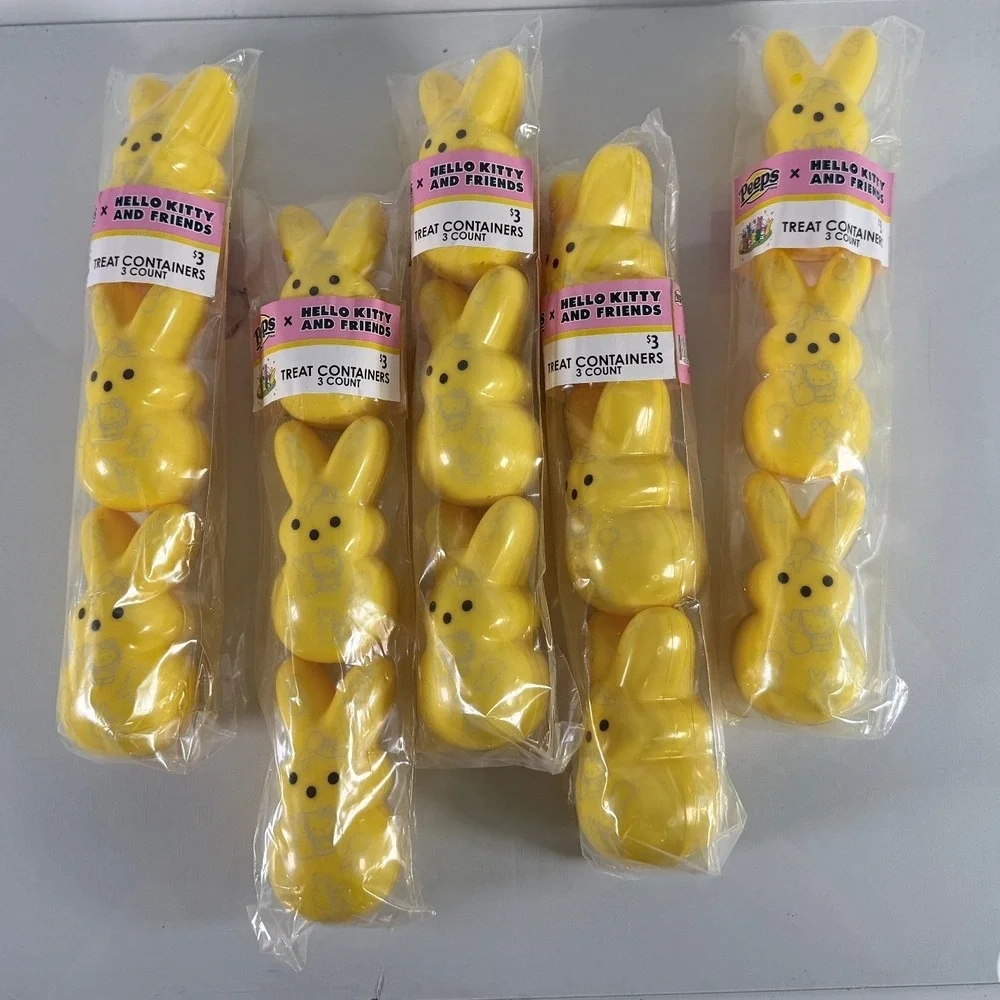 Peeps‎ x Hello Kitty Sanrio Yellow Bunny Treat Containers 5 Packs of 3 PSHK005